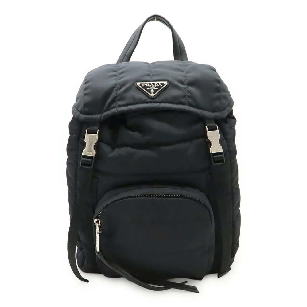 Prada Triangle Backpack Quilted Leather Black Nero Black